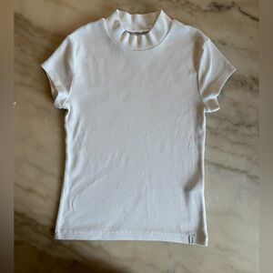 Abercrombie Kids girls White fitted mock neck Tee 11/12